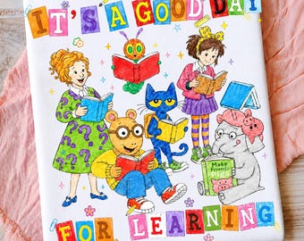 Elementary Teacher PNG, Cute Storybook Characters DTF Graphic, Vintage Classroom Kindergarten Shirt Design Clipart