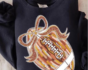 Football Bow Png, Fall Game Day Sublimation, Cute Football Png, Autumn Sport Shirt Design, Coquette Football PNG, Digital Download