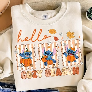 Hello Cozy Season Svg, Fall Blue Alien Pumpkin Svg, Cute Autumn Monster Svg, Cozy Fall Svg, Thanksgiving Sublimation SVG For Shirt Design