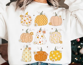 Fall Pumpkin Png, Cute Pumpkin Floral Sublimation, Autumn Thanksgiving Png, Retro Pumpkin Png, Fall Season Graphic Png, Pumpkin Spice Png
