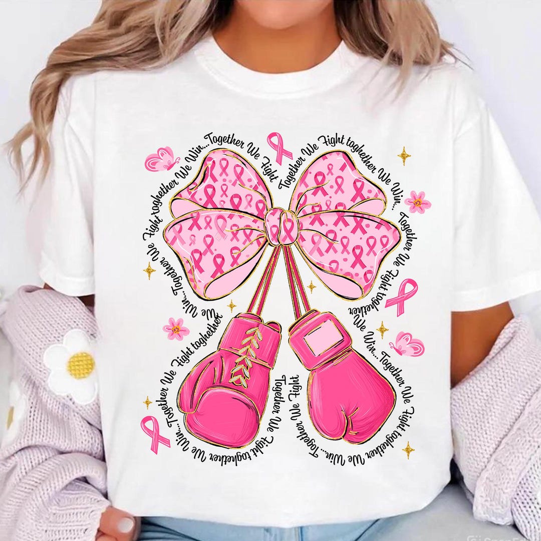 Pink Boxing Gloves Awareness Png, Breast Cancer Support Bow Png ...