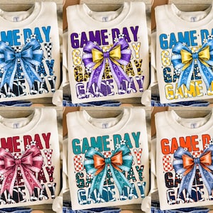 Game Day Png Bundle, Sports Bow Png, Cheer Team Sublimation, Football Game Shirt Design, Leopard Print Png, Digital Download, Fall Png