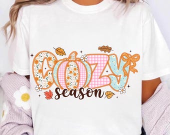 Cozy Season Png, Fall Sublimation Design, Cute Pumpkin Shirt Png, Autumn Pastel Png, Thanksgiving Shirt Design, Cozy Fall Png