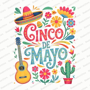 Cinco De Mayo Png, Colorful Cinco Png, Fiesta Party Png, Cinco De Mayo Png, Margarita Sublimation Design, Fiesta Png, Cinco De Mayo Designs