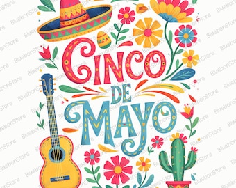Cinco De Mayo Png, Colorful Cinco Png, Fiesta Party Png, Cinco De Mayo Png, Margarita Sublimation Design, Fiesta Png, Cinco De Mayo Designs
