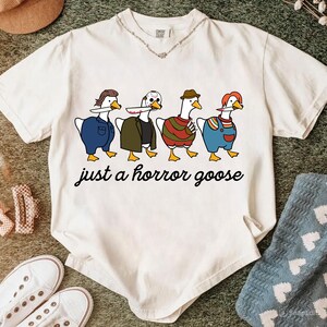 Just A Horror Goose PNG, Funny Halloween Goose Clipart, Spooky Costume Duck Sublimation, Scary Movie Character Goose Design