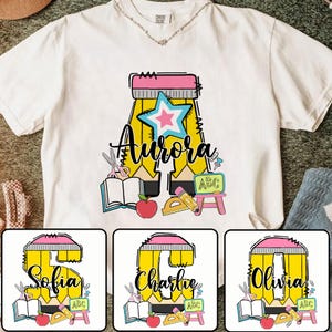 Custom Crayon Alphabet Letter Png, Back To School Name Pencil Png, Personalized Teacher Student Png, Cute School Sublimation Png