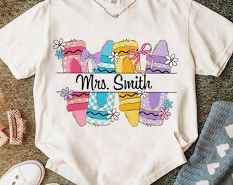Personalisierter Lehrer Buntstift Png, Lehrer Zurück in die Schule Png, Erster Schultag Png, Preppy Lehrer Sublimation, Schule Vibes, Lehrer Geschenk