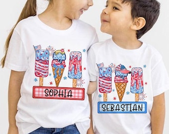 Helado patriótico personalizado (PNG), paleta del 4 de julio (PNG), golosina de verano roja, blanca y azul (PNG), Día de la Independencia de EE. UU. (PNG), diseño de sublimación