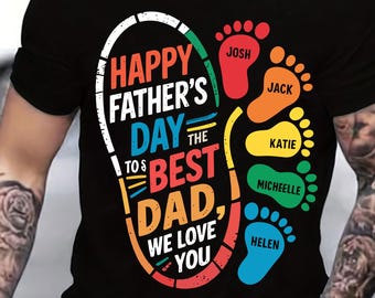 Happy Father's Day Best Dad We Love You Png, Custom Dad With Kid Names Png, Dad Lover Png, Dad Sublimation Design, Father’s Day Gift Png
