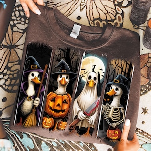 Halloween Witch Duck Png, Witch Goose Png, Pumpkin Ghost Skeleton Duck Png, Funny Spooky Sublimation Design, Halloween Png, Fall Goose Png