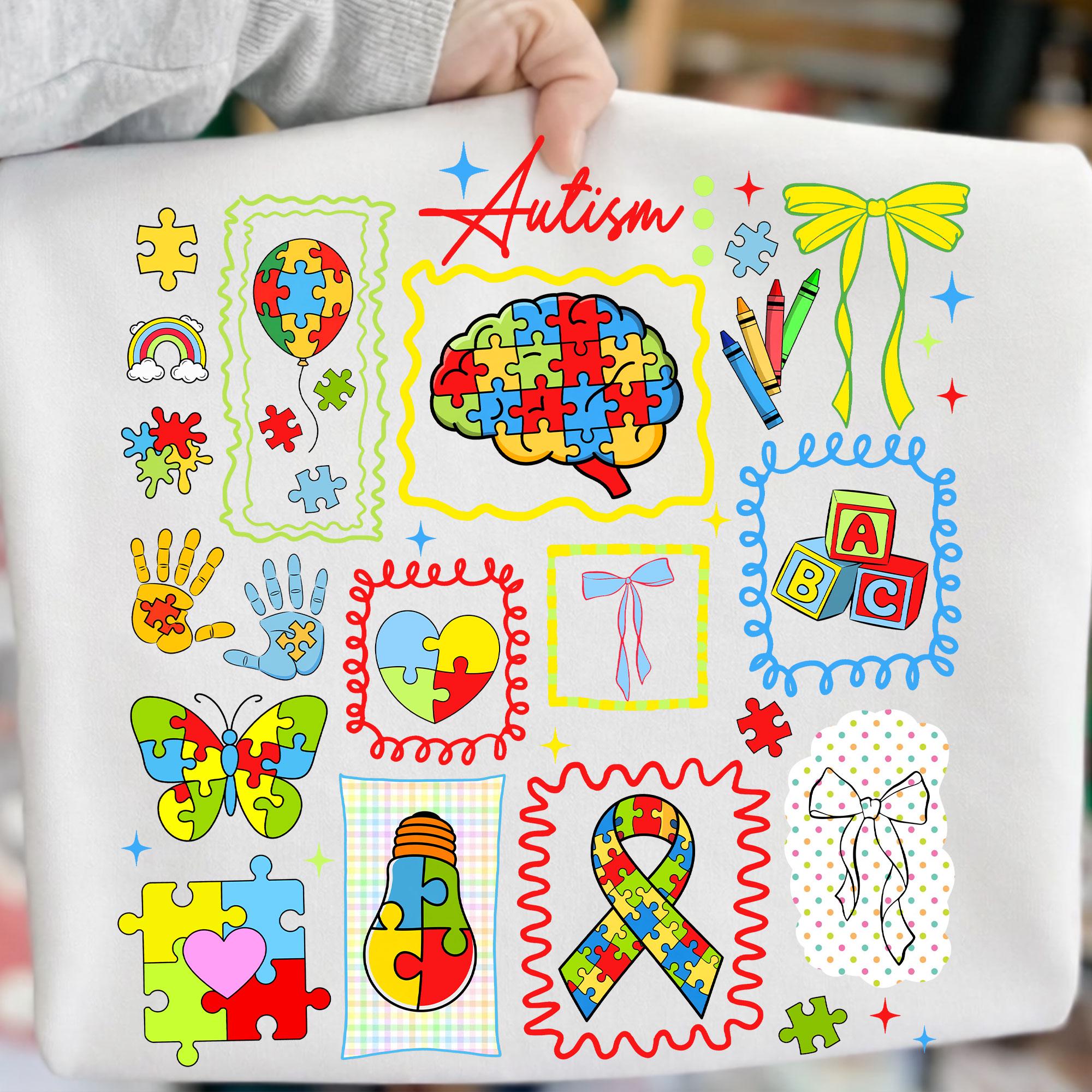 Autism Awareness Coquette Png, Retro Autism Bow PNG, Autism Puzzle Png ...
