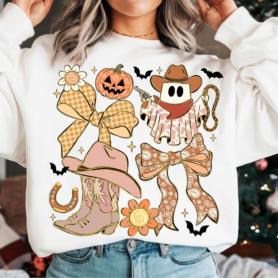 Cowboy Ghost Png, Western Halloween Png, Cute Ghost Png, Retro Fall Png ...