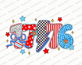 America 1776 Png, Freedom Png, Linghting Bolt 1776 Png, American Cotteque Bow Png, 4th Of July Png, Memorial Day Png, Independence Day Png
