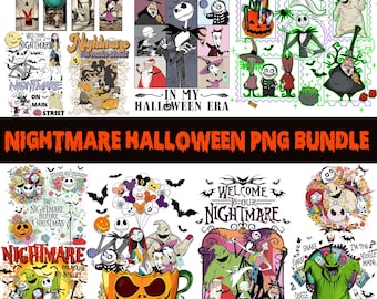 Halloween Nightmare Png Bundle, Halloween Oogie Boogie 2025 Png, Coquette Nightmare Before Christmas Png, Commercial Use Included