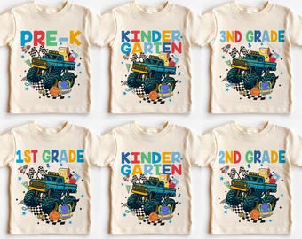 Monster Truck School PNG Bundle, Back To School PNG For Boys, Pre-K Kindergarten 1st 2nd 3rd Grade PNG, First Day Of School Png