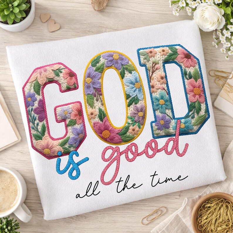 Namaakgaren God is goed png, God png, Jezus png, geloof png, christelijke png, religieuze png, katholieke png, digitale download afbeelding 1