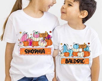 Personalized Pumpkin Patch Name Png, Fall Shirt Design, Custom Autumn Pumpkin Png, Kids Ghost Pumpkin Png, Cute Thanksgiving Png