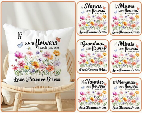 Buy If You Were Flowers Pillow, Personalized Floral Cushion, Gift