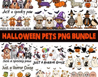 Pakiet Halloween PNG, Czarownica Dyniowa Mumia Duch Pies PNG, Straszny Pies Duch Szkielet Dyniowy Gęś Wzory, Jamnik PNG, Pobieranie Cyfrowe
