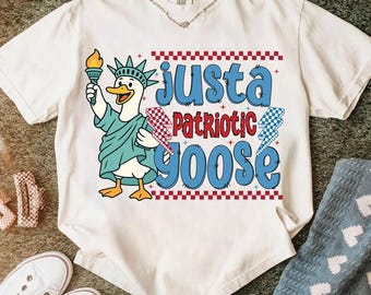 Ganso patriótico PNG, clipart de pato del 4 de julio, sublimación de ganso de la Estatua de la Libertad, diseño lindo del Día de la Independencia de EE. UU.