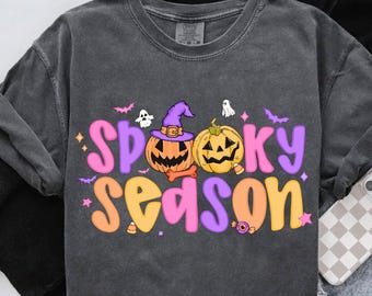 Pastel Halloween Png, Spooky Season Pumpkin Ghost Design, Cute Fall Sublimation Clipart, Halloween Shirt Png For Women