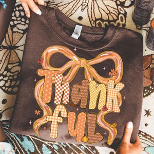 Thankful Bow Png, Fall Boho Patchwork Png, Preppy Thankful Png, Autumn Season, Christian Fall Bow Png, Religious Fall Png, Fall Vibes Png