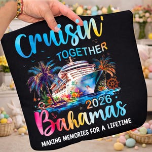 Cruisin' Together Bahamas 2026 PNG, Family Cruise Trip Shirt Design, Tropical Vacation Sublimation, Cruise Memories Png, Summer Png image 4