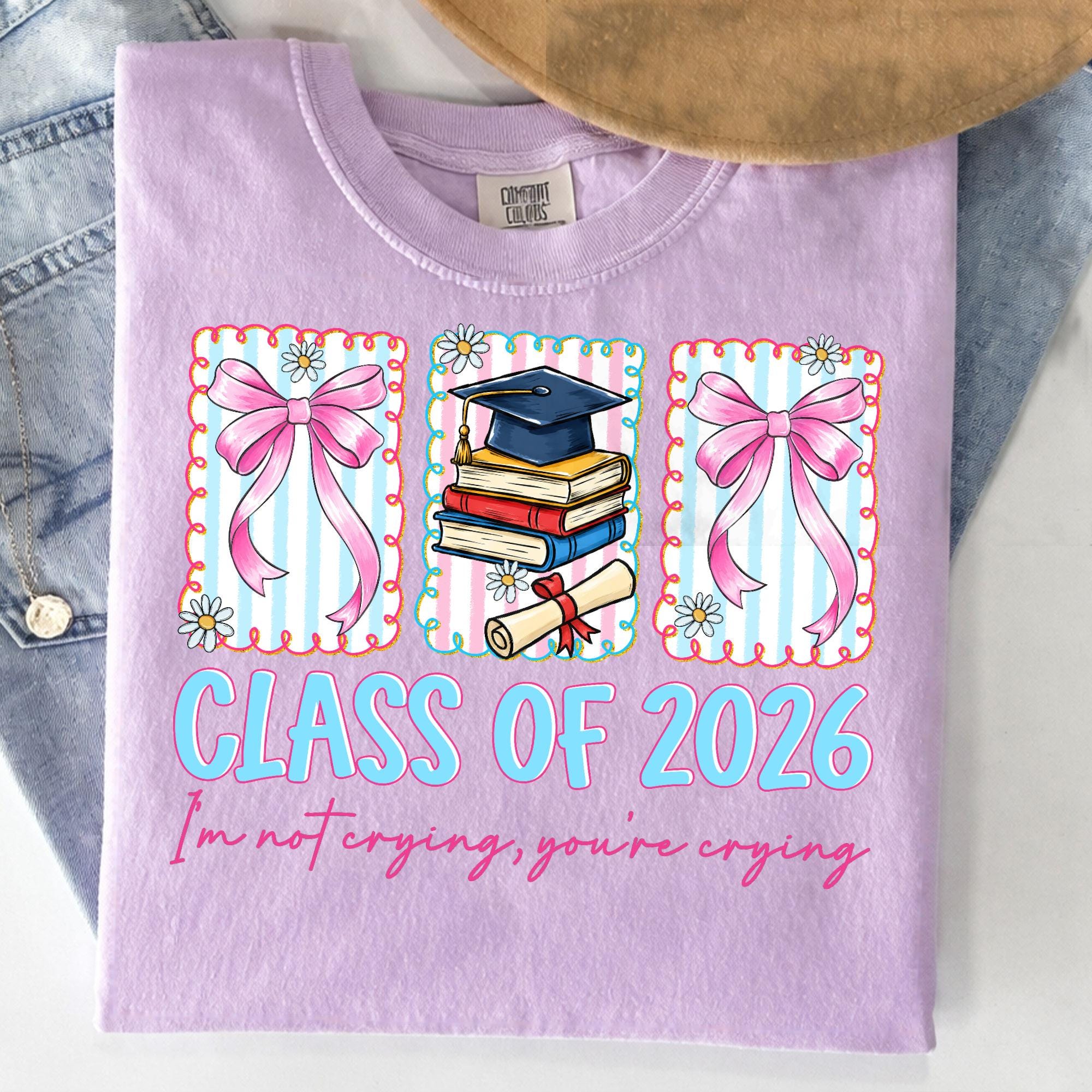 Coquette Class of 2026 PNG, Pink Bow Graduation Cap Clipart, I'm Not ...