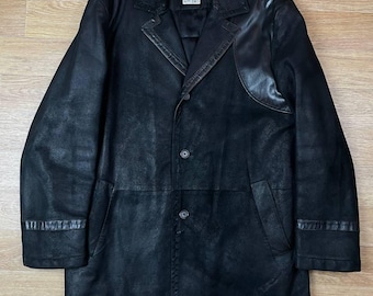 Vintage Gianfranco Ferré Studio Patchwork Leather Coat Men's 54 Italy
