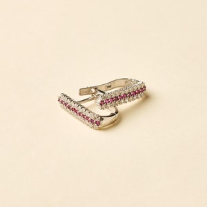 18K Solid White Gold Pavé Diamond Earring