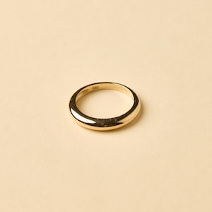 14K Solid Yellow Gold Modern Camber Ring