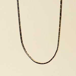 18K Solid Yellow Gold Thin Flat Italian Chain Necklace