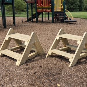 Wooden Triangle Play Trestle Ends/Walk Over Steps