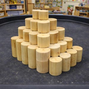 30 x Natural Wooden Stacking Columns