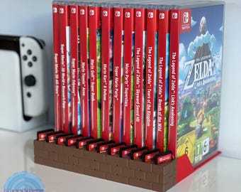 Nintendo Switch Game Stand | Nintendo Switch Brick Game Holder | Space for 12 Game Cases and 12 Game Cartridges