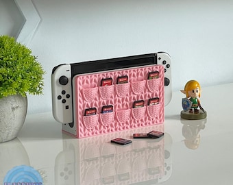 Crochet Faceplate for Nintendo Switch Dock | 10 Slot Cartridge Holder | OLED and Classic | Customisable Colours