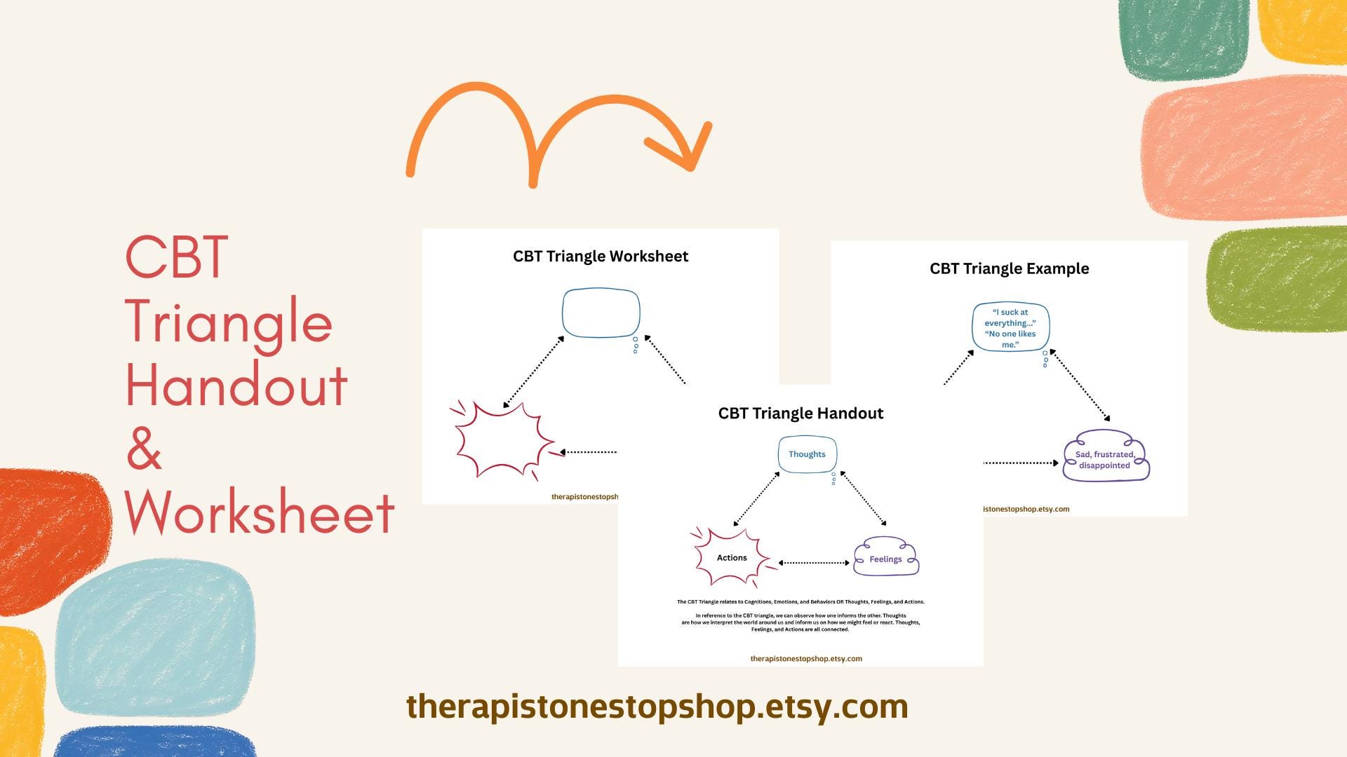 CBT Triangle Handout & Worksheet - Etsy