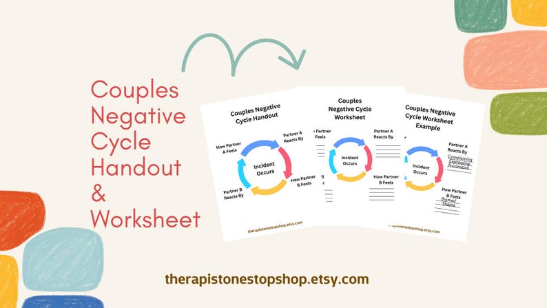 Couples Negative Cycle Handout & Worksheet - Etsy