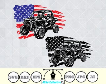 USA Flagga ATV SVG | Terrängfordon Clipart (Digitala Filer)