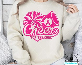 Breast Cancer Awareness Football SVG: Cheer For The Cure (digitaal bestand)