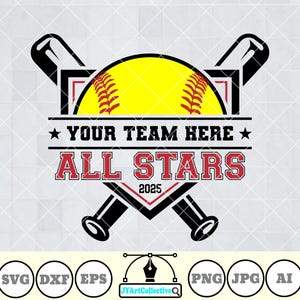 Softball Allstars Svg | Softball Template Svg | Allstars Team Svg | Allstars Template | Softball Mom Svg | Allstars Svg | Softball Shirt