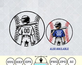 Colored Layer | Baseball Player Svg | Baseball Kid Svg | Baseball Name | Baseball Team | Baseball Stencil | Baseball Shirt | Png Dxf Eps