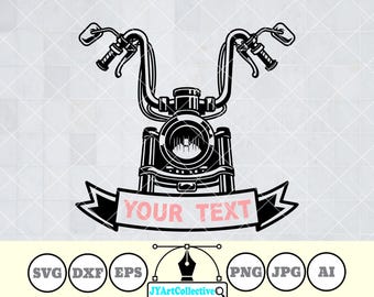 Motorcycle Handlebars SVG: Biker Chopper Design (Digital Files)