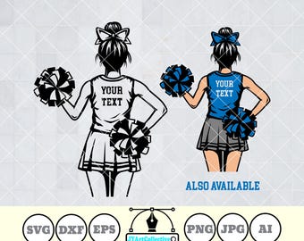 Cheerleader SVG: Pom Pom Clipart, Layered Design (digitaler Download