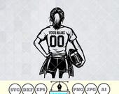 Flag Football Svg | Personalized Name | Flag Football Girl Svg | Football Player Svg | Flag Football Team | Football Shirt | Png Dxf Eps