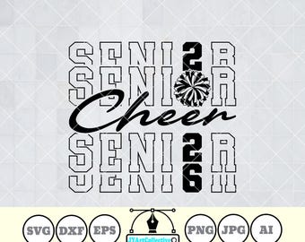 Senior Cheer 2026 SVG | Game Day Shirt Design (PNG, DXF)