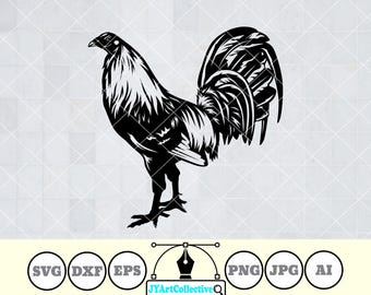 Fighting Rooster svg | Chicken Clipart (png, dxf, eps, jpeg)