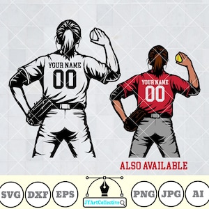 Colored Layer | Softball Pitcher Svg | Softball Player Svg | Softball Mom Svg | Softball Team | Softball Clipart | Softball Shirt | Png Dxf