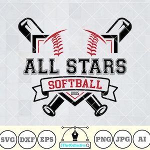 Softball Allstars Svg | All Star Game Svg | Softball Team | Softball Template | All Star Softball Svg | Softball Mom Svg | Softball Shirt